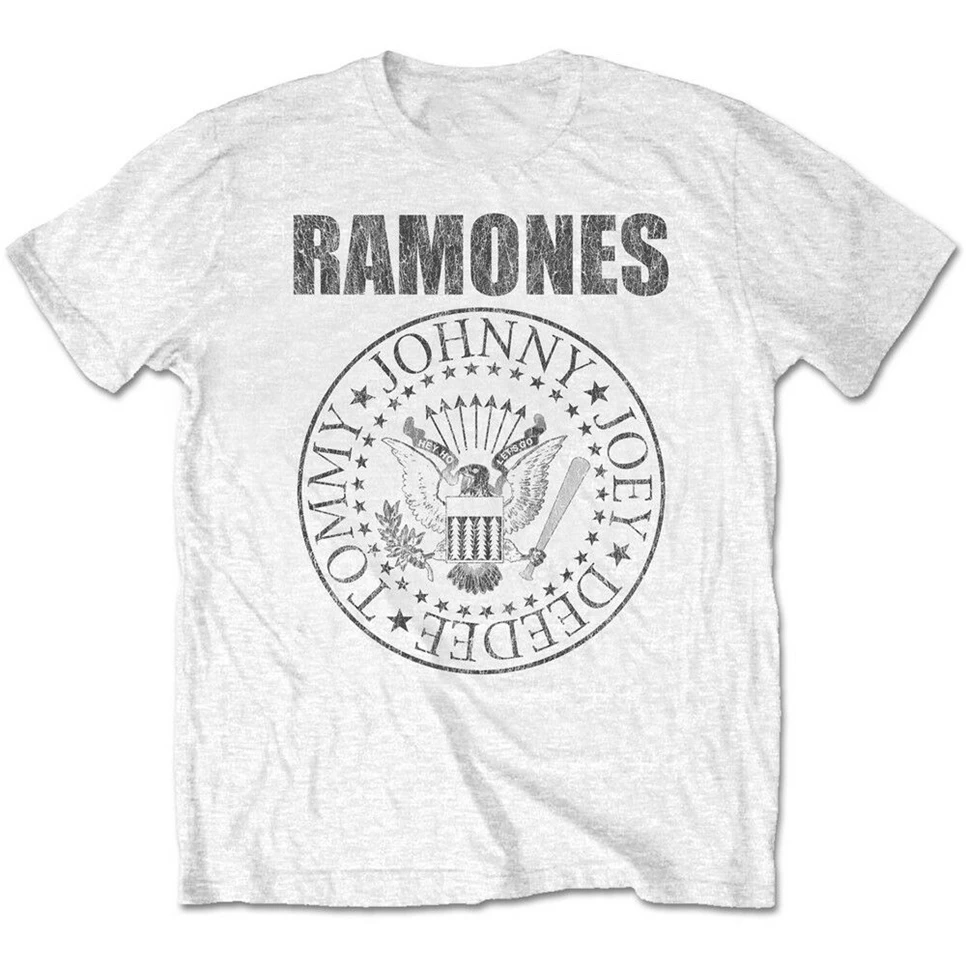 Ramones президентская печать логотипа рок Джонни ди белая мужская футболка Homme плюс