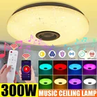 Светодиодный музыкальный потолочный светильник, 300 Вт, RGB, bluetooth, динамик, лампа для дома, спальни, AC220AC85-265V, с дистанционным управлением, с регулируемой яркостью + APP, умный красочный светильник