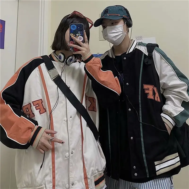 

Baseball Uniform Jacket Men's Spring and Autumn Trends Loose Korean Couple Splicing Coat Fashion Brand Casual Sports Top