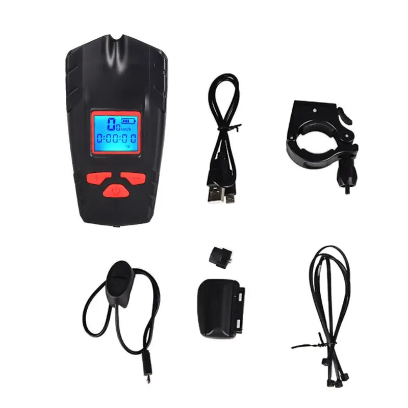 

Wireless Cycling Bicycle Odometer with Horn Bicycle Headlight Waterproof Backlit
