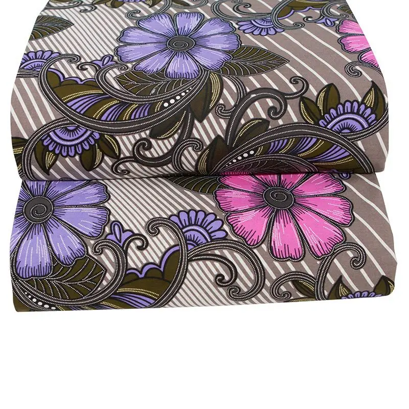 2019 Новые поступления 100% хлопчатобумажная африканская ткань фиолетовый и розовый