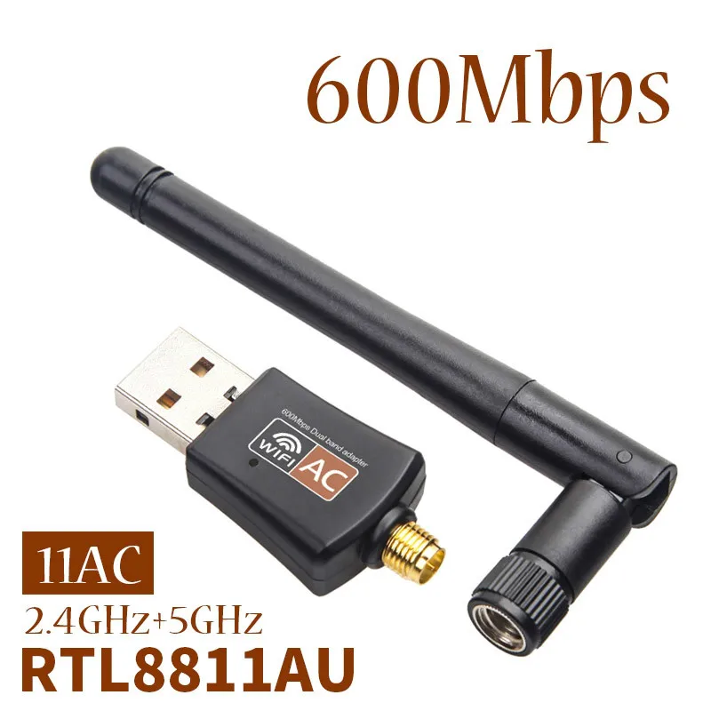 600 Мбит/с Wi Fi адаптер Dual Band 2 4 г/5 8 Г Беспроводной сетевой 802.11ac usb для настольный