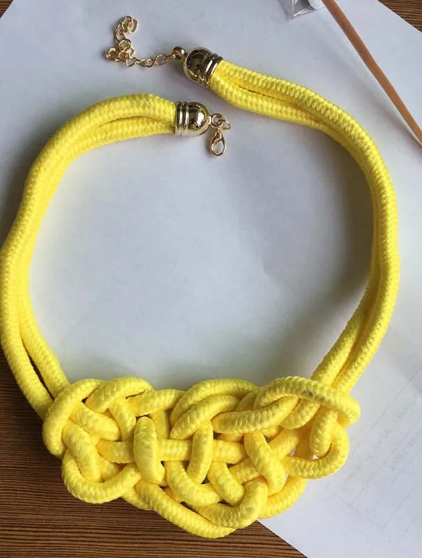 bright yellow Хлопковое колье, массивное ожерелье, ожерелье, s& Кулоны, женский подарок, колье, модное ювелирное изделие - Окраска металла: bright yellow