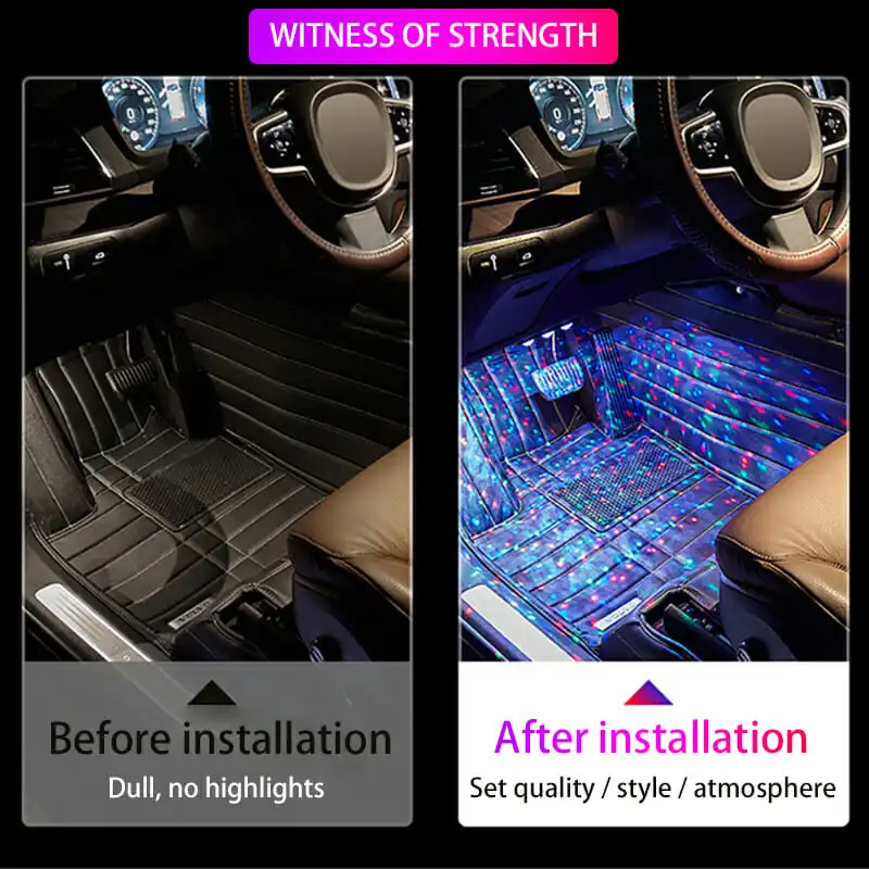 Автомобильный светодиодный ножной светильник для интерьера декоративная лампа