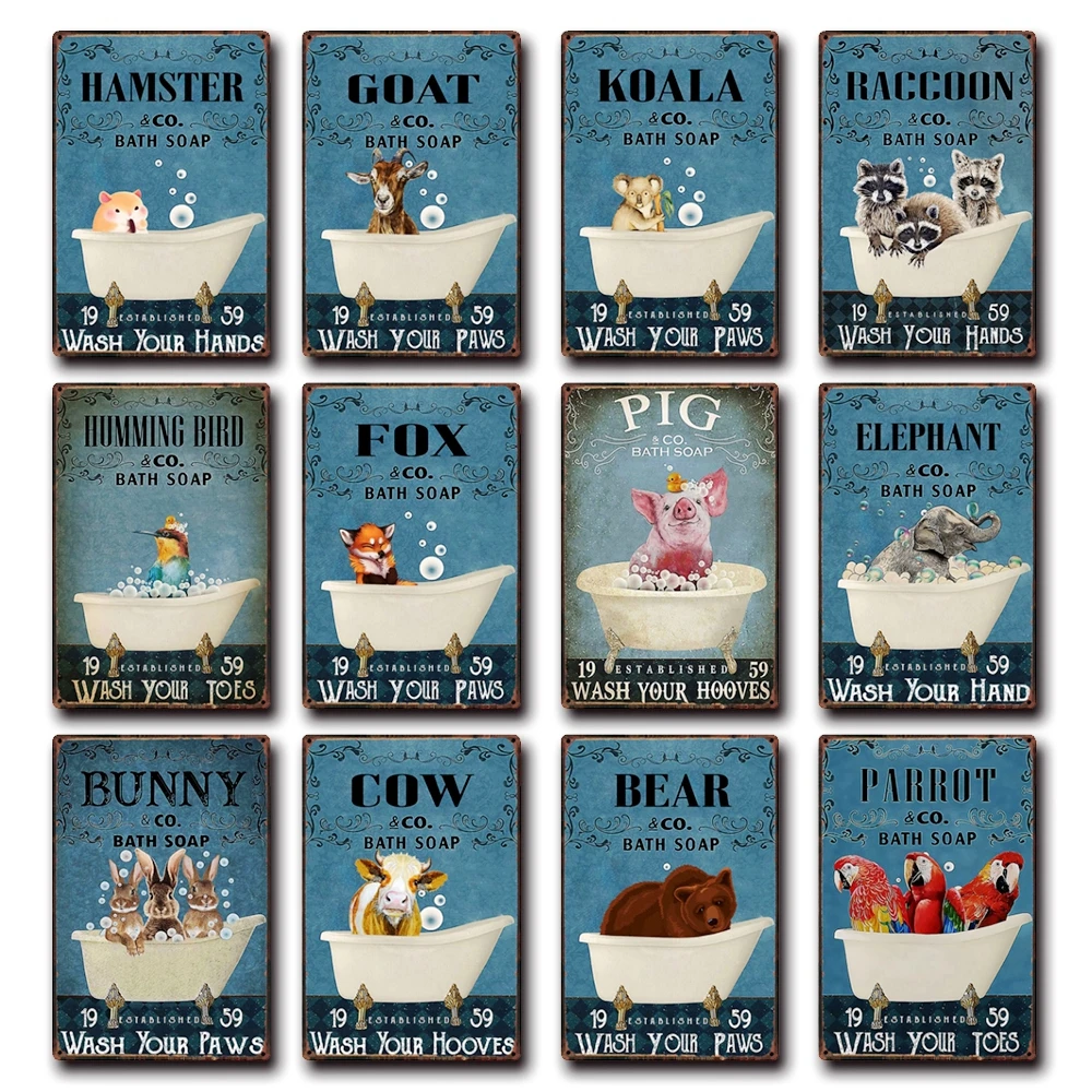[Kelly66] Лошадь кролик корова свинка лиса коза коала банное мыло жестяное искусство