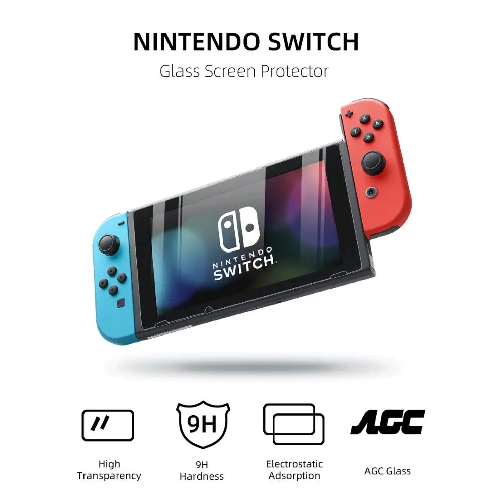 

GeekShare Nintendo Switch Protective Tempered Glass HD Screen 0.2mm Thin Nintend Switch Premium Tempered Film NS Accessories