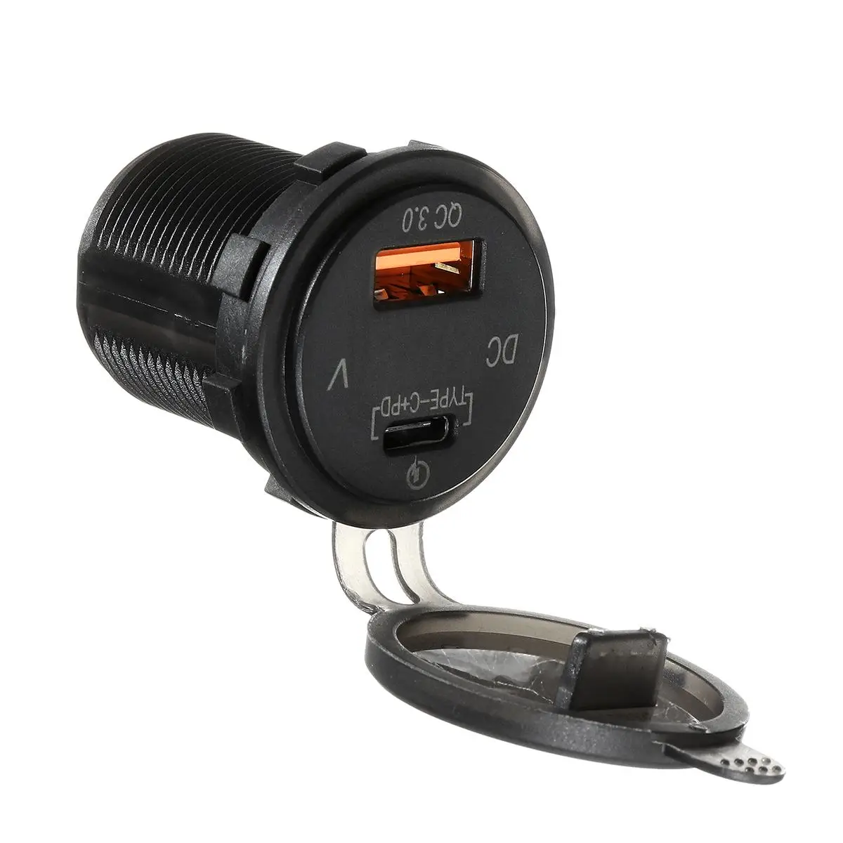 

Dual Port Type-C USB Quick Charge 3.0 Charger Socket Power Outlet 12-24V LED Digital Display Voltmeter Vehicle Motorcycle Boat