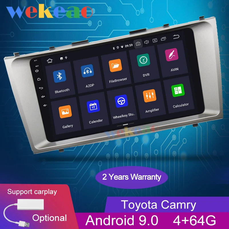 Wekeao сенсорный экран 9 ''Android 0 автомобильный радиоприемник Dvd плеер для Toyota Camry