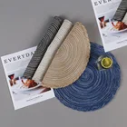 Круглая хлопковая тканая Нескользящая кухонная подставка в скандинавском стиле, изоляционная подставка для посуды, коврик для журнального столика, домашний декор 51020