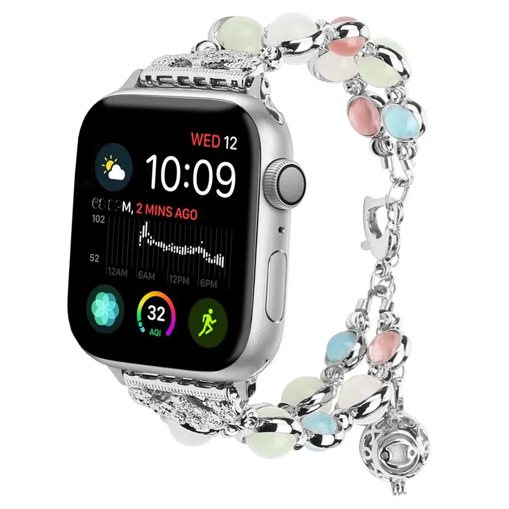 Светящийся браслет ремешок для apple watch 44 мм 40 женский 42 38 ювелирное изделие iwatch