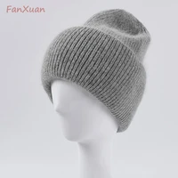 fluffy rabbit fur hats for women winter warm soft solid beanies young people bonnets for women skullies beanies fall hats