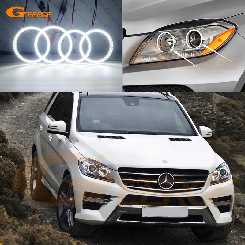 

Ultra bright SMD LED Angel Eyes halo rings kit Day Light For Mercedes Benz M Class W166 ML 300 350 400 500 550 63 2011-2015