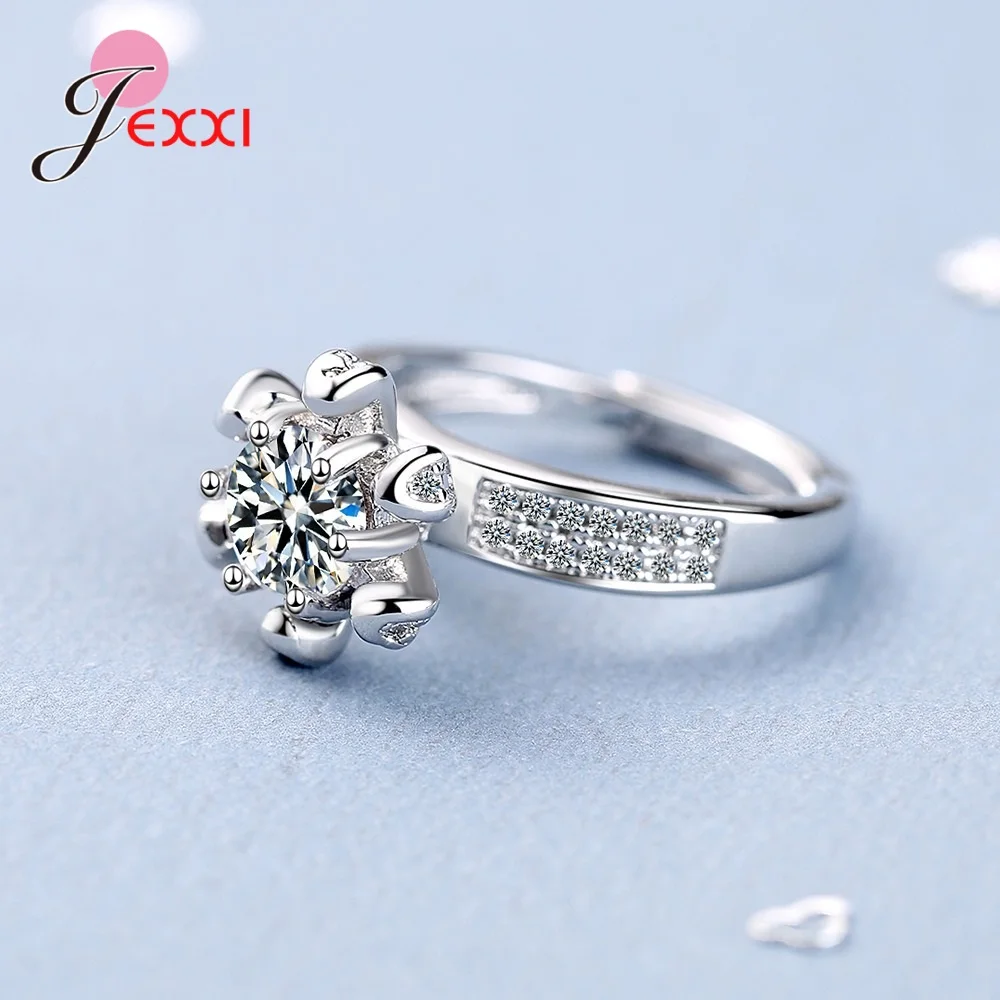 

Trendy Delicate Micro Paved Round Cubic Zircon Promise Love Rings for Women Engagement Wedding Jewelry 925 Sterling Silver Ring