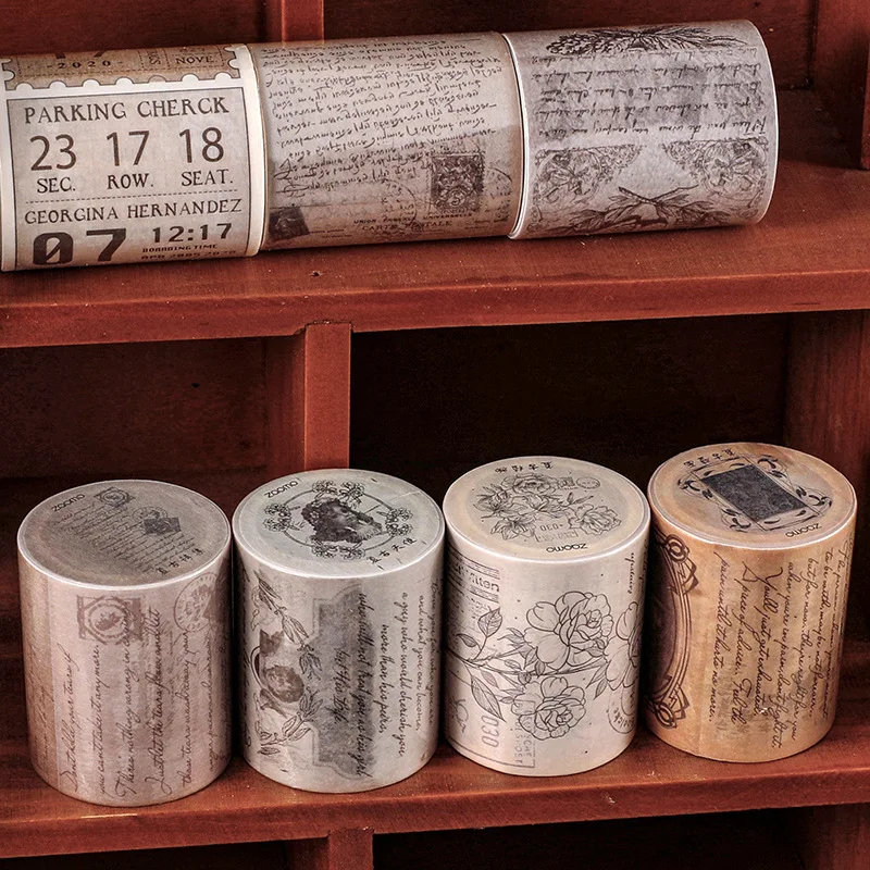 Европейский Винтаж растение васи лента наклейка мусор журнал материал ангел