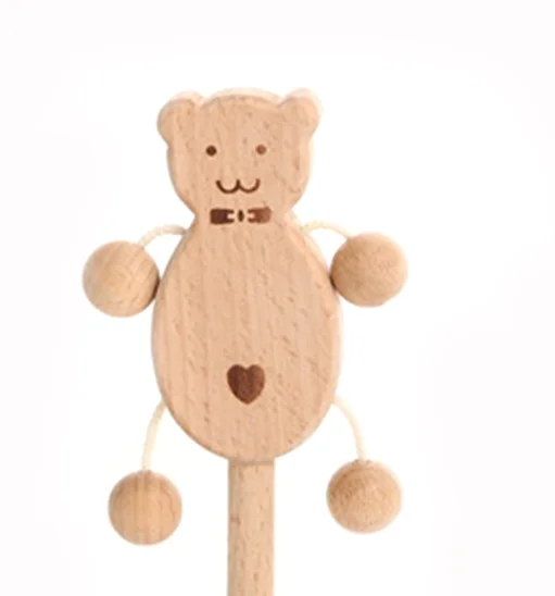 

Let's Make Baby Toys Rattles For Newborns Bed Bells Wooden Ring 0-12 Months Beech 1PC Animal Panda Wood Teether Educational Toys