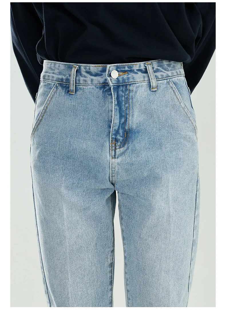 

IEFB Men's Casual Blue Jeans Pants 2021 Spring Summer New Straight Denim Trousers Male Bottoms Pantalones Hombre For Men 9Y6160