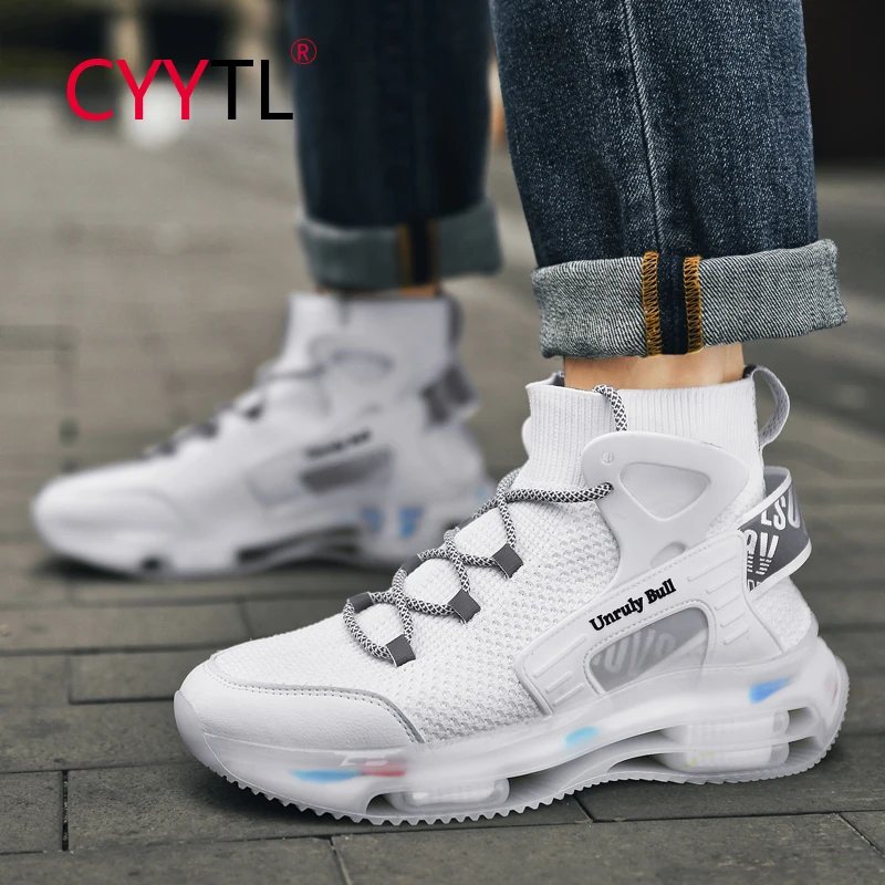 

Мужские уличные повседневные кроссовки CYYTL с высоким берцем, модная спортивная популярная мягкая обувь для мальчиков-подростков, дышащие т...