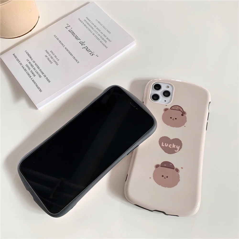 Роскошный мультяшный Счастливый медведь IMD чехол для телефона iphone 11 Pro Max XS XR X 6S 6 7 8