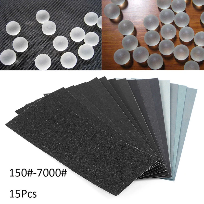 

15pcs Wet Dry Sand Paper 150-7000 Grit Polishing Car Metal Plastic Glass Ceramics Wood Sandpaper Home Waterproof Coarse