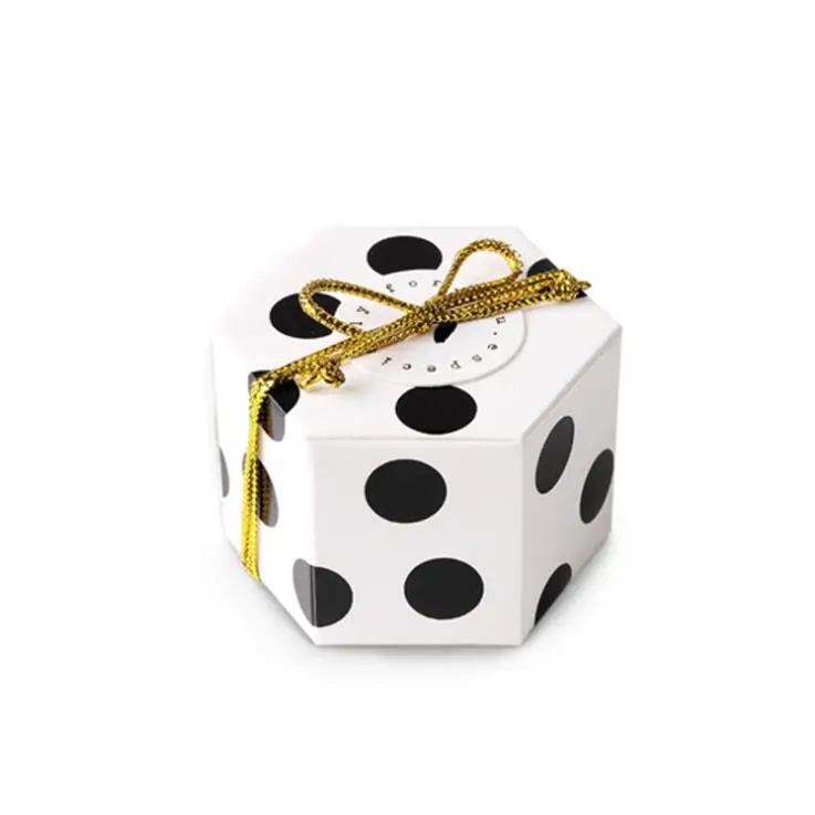 10 шт./лот мини коробка для бронзированных конфет в полоску/в горошек золотая