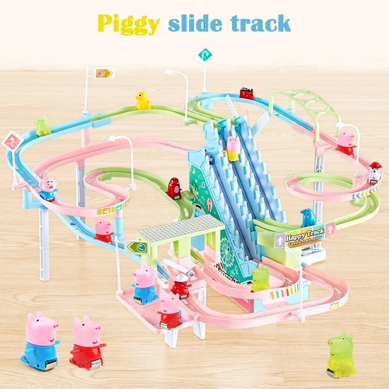 Piggy Track автомобили светодиодный свет Игрушечные Грузовики Автомобили