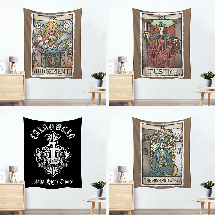 Большой Настенный подвесной гобелен Tarot гобелены с изменением фазы Луны звезда