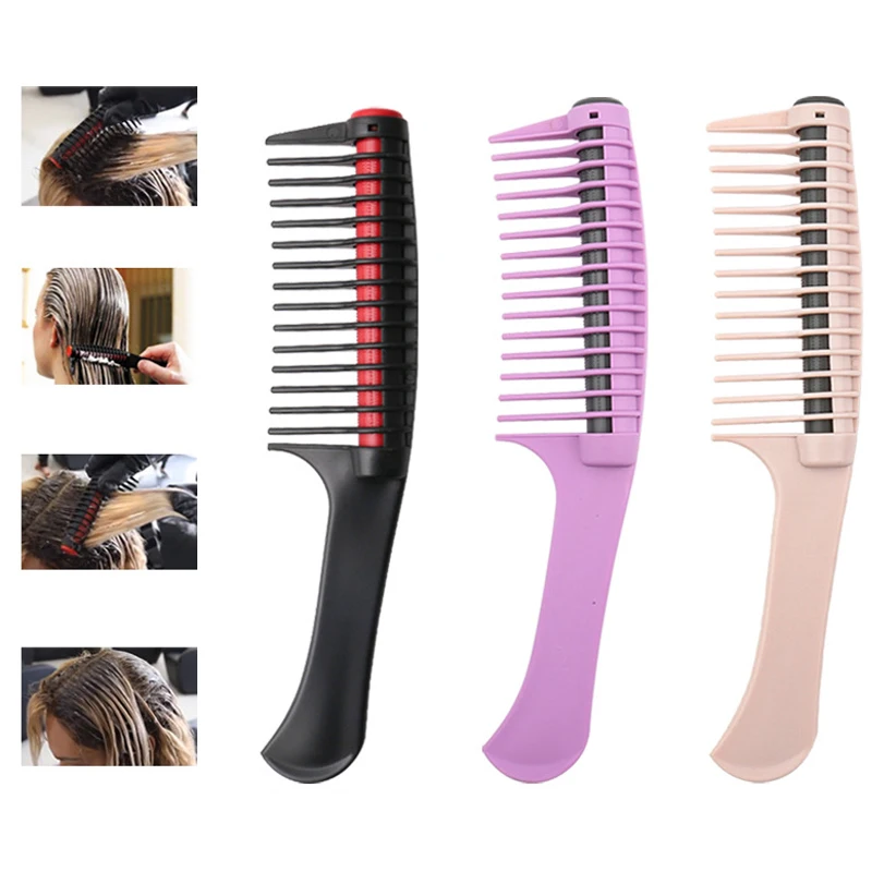 

Профессиональная расческа для волос с широкими зубьями, 2 шт., антистатические салонные инструменты для окрашивания, парикмахерская расчес...