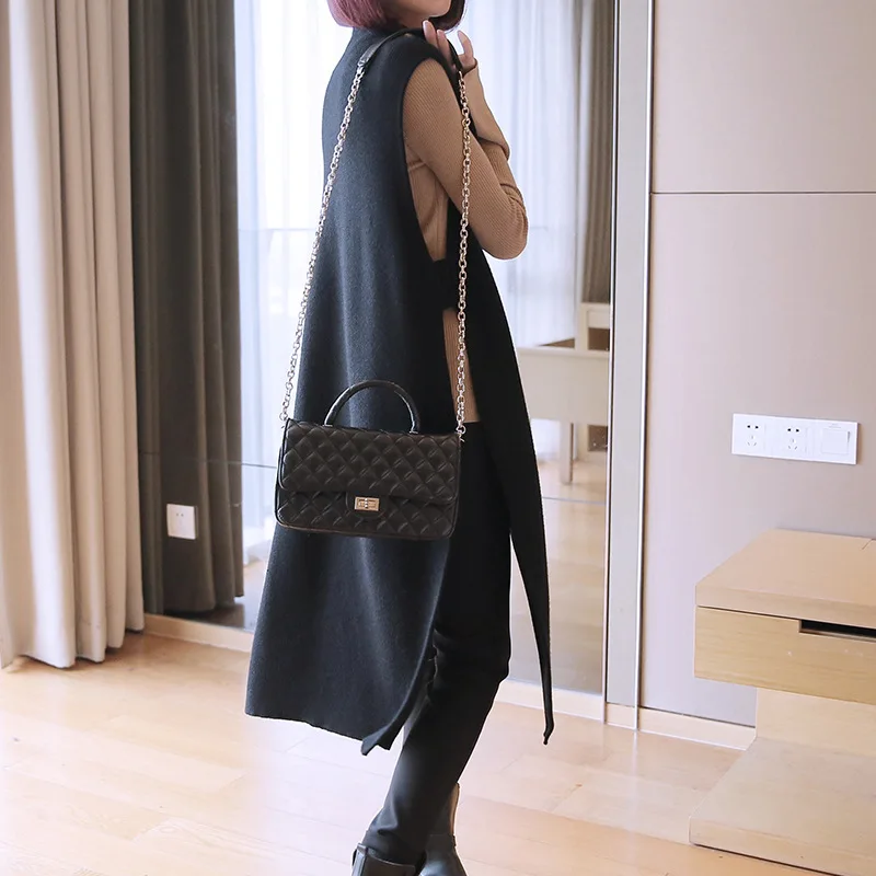 Женское трикотажное платье XITAO однотонное до колена с высоким воротником без