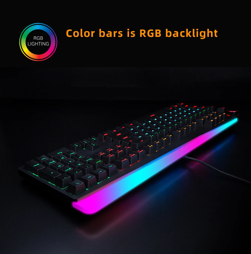 Русская/английская модель игровая механическая клавиатура RGB с подсветкой 112 клавиш оптическая ось USB Проводная клавиатура для компьютерного геймера