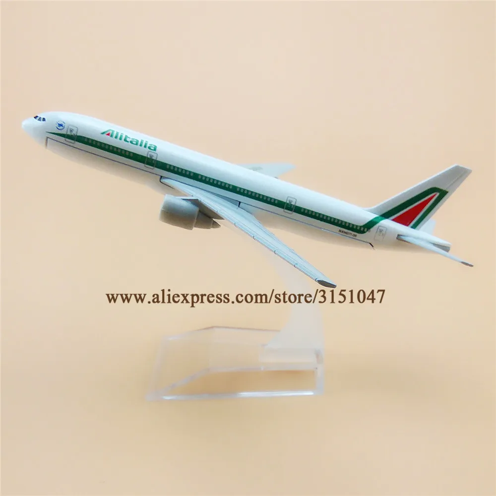 Модель самолета из металлического сплава 16 см итальянская авиакомпания Alitalia B777