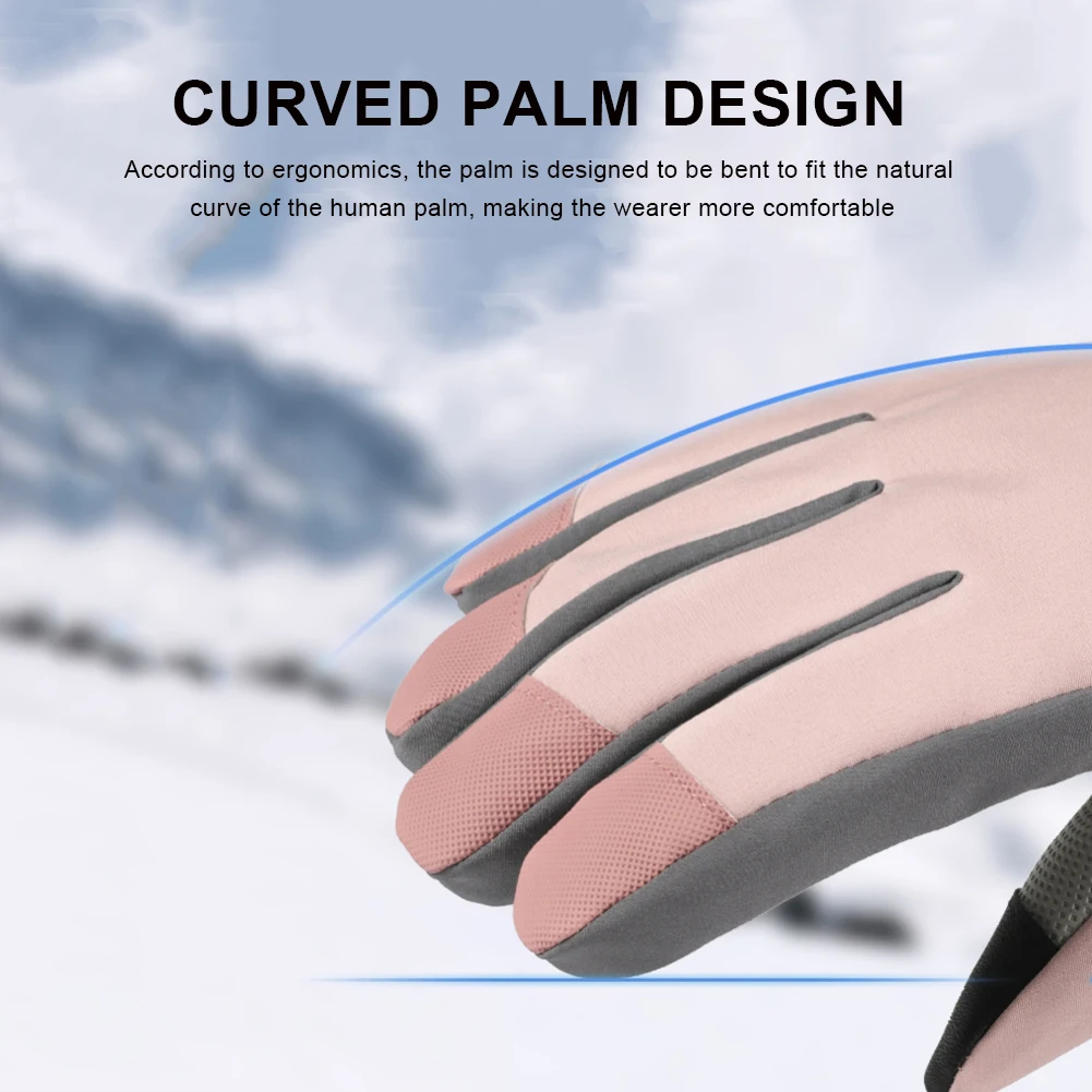 

Extra Thick Men Women 2-IN-1 Mittens Ski Gloves Snowboard Snow Winter Sports Warm Waterproof Windproof Skiing Faux Leather