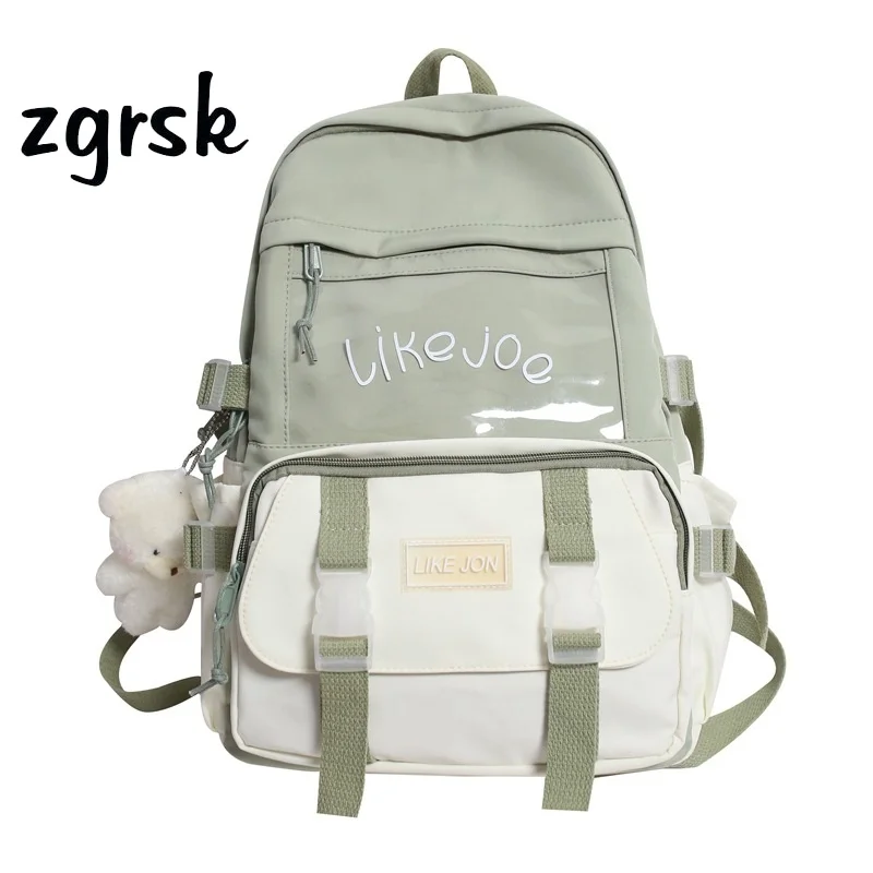 

Nylon Women Backpack Waterproof More Zipper Bag Frog Schoolbag For Teenage Girls Boys College Laptop Travel Shoulder Bags