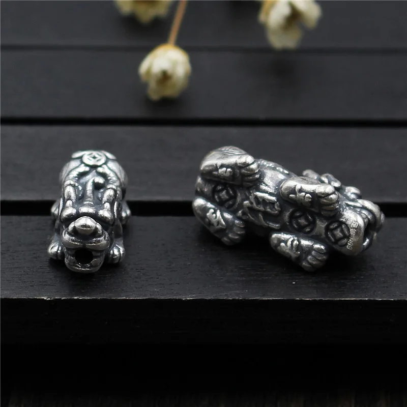 925 Silver Color Retro Jewelry Men's and Women Jewelry Beads  Pure Silver Brave Troops Beads DIY Handmade Accessories Wholesale