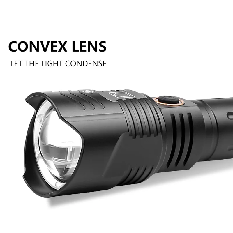 Супер яркий светодиодный фонарь XHP160 водонепроницаемый с зарядкой от USB 5000 мАч