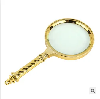 

High-Grade Copper Block 8 Times HD Elderly Reading Newspaper Diameter 70mm Flower Stalks Handheld Glass Magnifying Glass