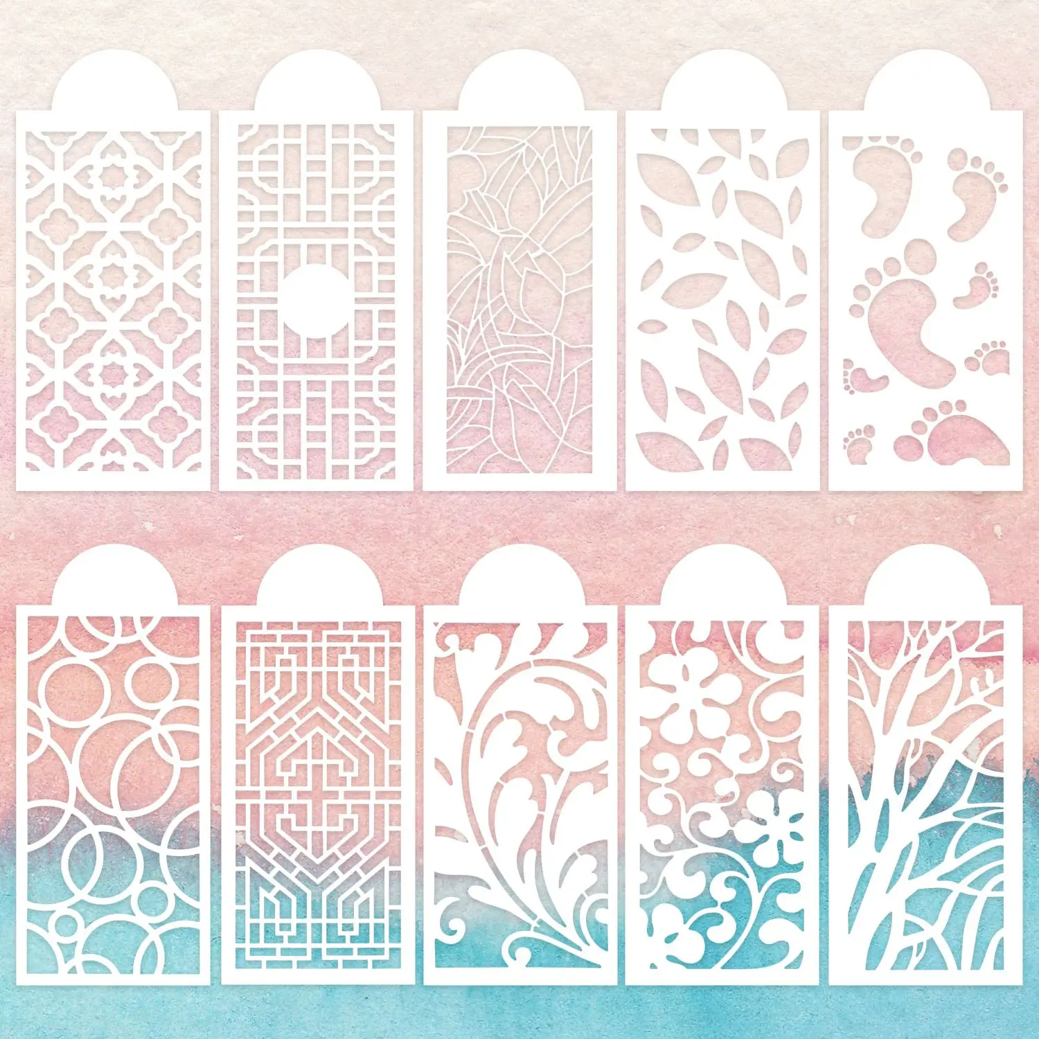 

Gifts Plastic Reusable DIY Cake Stencils Flower Spray Template Lace Decoration