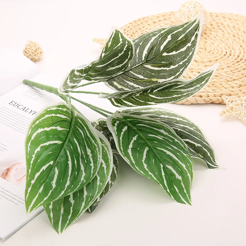 

30~35cm Artificial Plants fake leaves home wall decoration with green leaves simulation plant turtle leaves wedding decoration