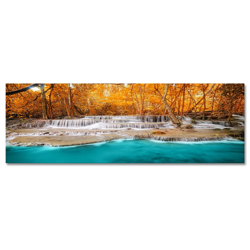 

Sunsets Natural Leaves Waterfall Landscape Posters and Prints Canvas Painting Scandinavian Wall Art Picture for Living Room