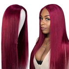 YEZ 99j бордовый кружевной передний парик 13x6 Бразильские Волосы Кружевной передний парик 30 дюймов 4x4 закрывающийся парик для женщин Y52888