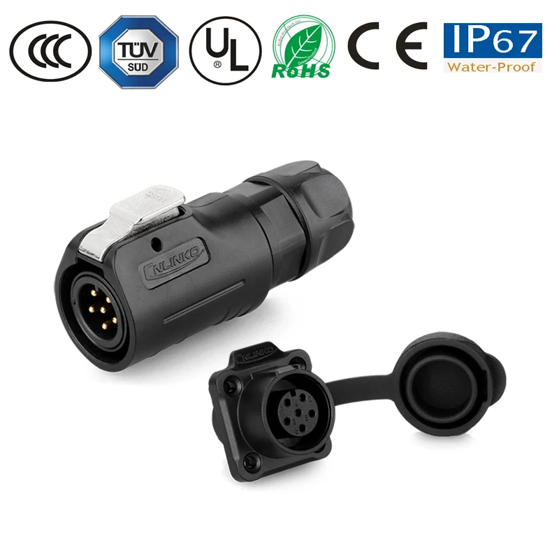 Водонепроницаемый Штекерный кабель штепсельная вилка гнездовая панель M12 6