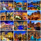 AZQSD полная квадратная дрель Алмазная вышивка алмазная живопись с изображением городского пейзажа Пейзаж Вышивка крестом Стразы Мозаика Декор для дома