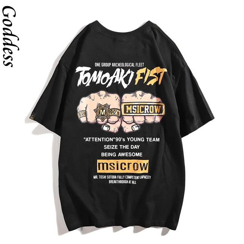 

Man's TShirt Streetwear Funny Black Tees Men Summer Half Sleeve Loose Tops Funny Boys Couple High Street T shirts