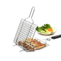 portable bbq grilling basket stainless steel non stick barbecue grill basket tools grill mesh for fish hamburger barbecue rack