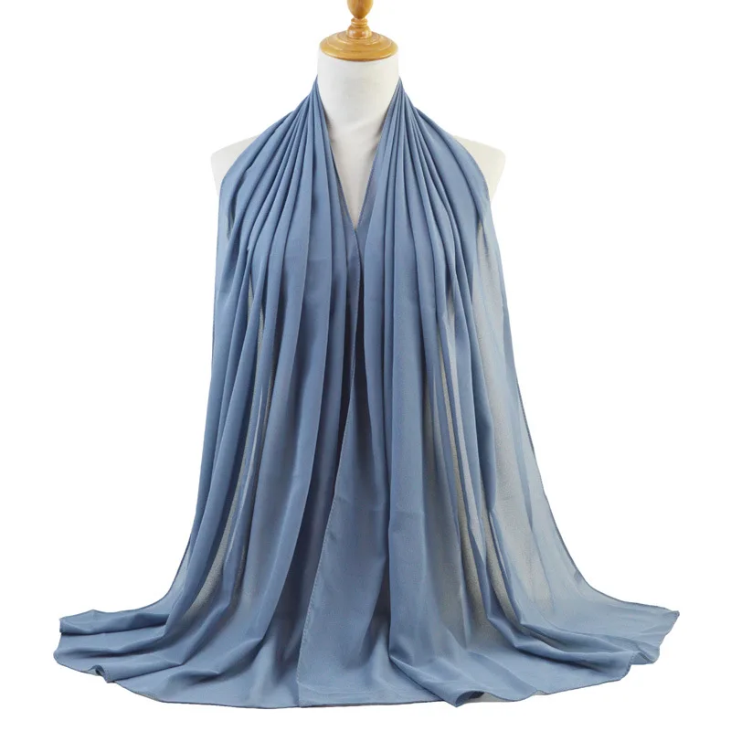 

Monochrome pearl chiffon bubble cloth pure color chiffon fabric scarf wholesale factory my hijab