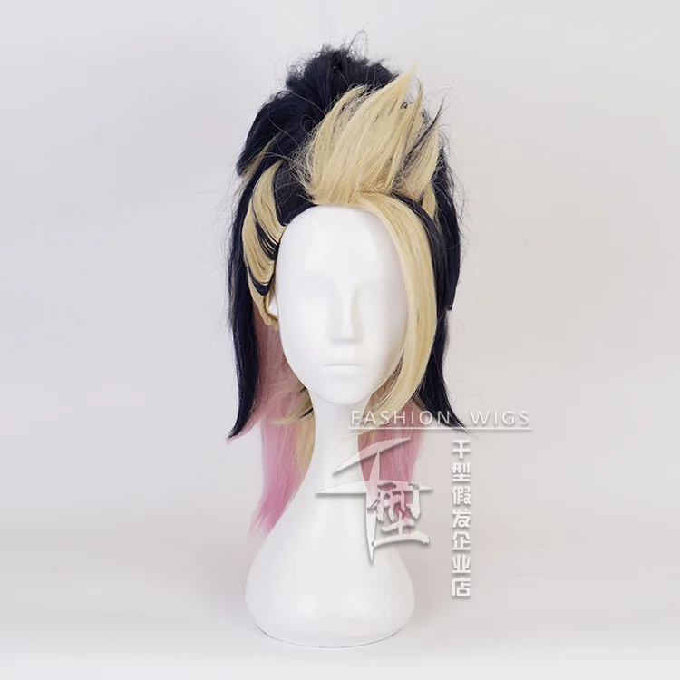

Cosplay wig"s" League of Heroes LOL KDA Akali Tibetan-blue intercolor gradient horsetail cos wig.