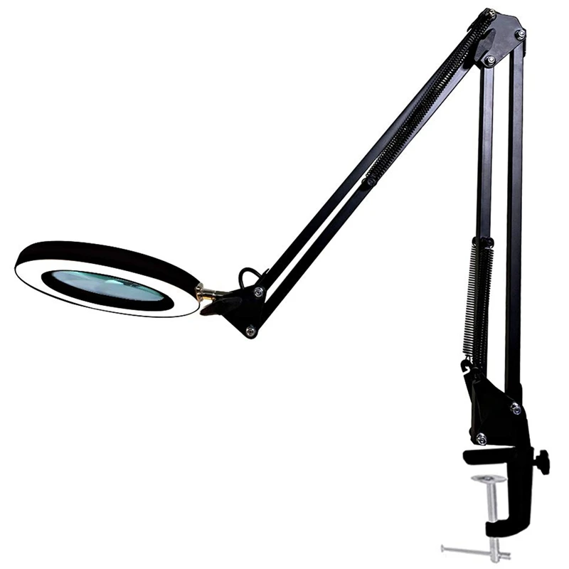 Светодиодный светильник с зажимом регулируемой яркой лупой 3 цветными режимами