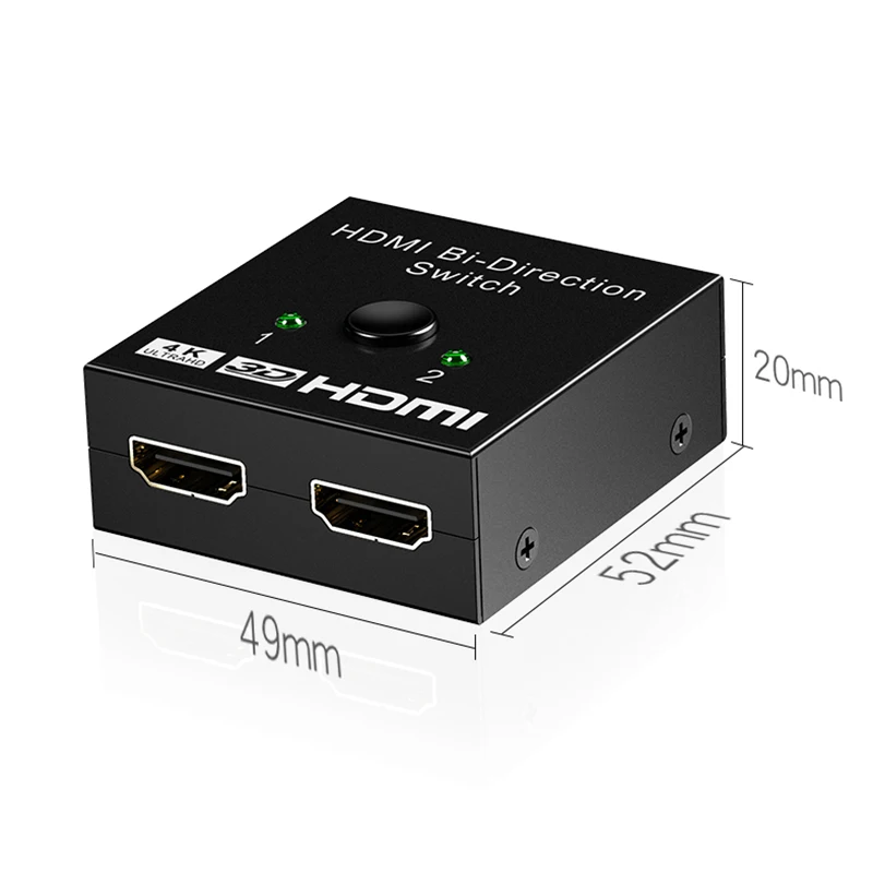 Переключатель OULLX KVM HDMI совместимый сплиттер 4K двунаправленный 1x2/2x1 адаптер