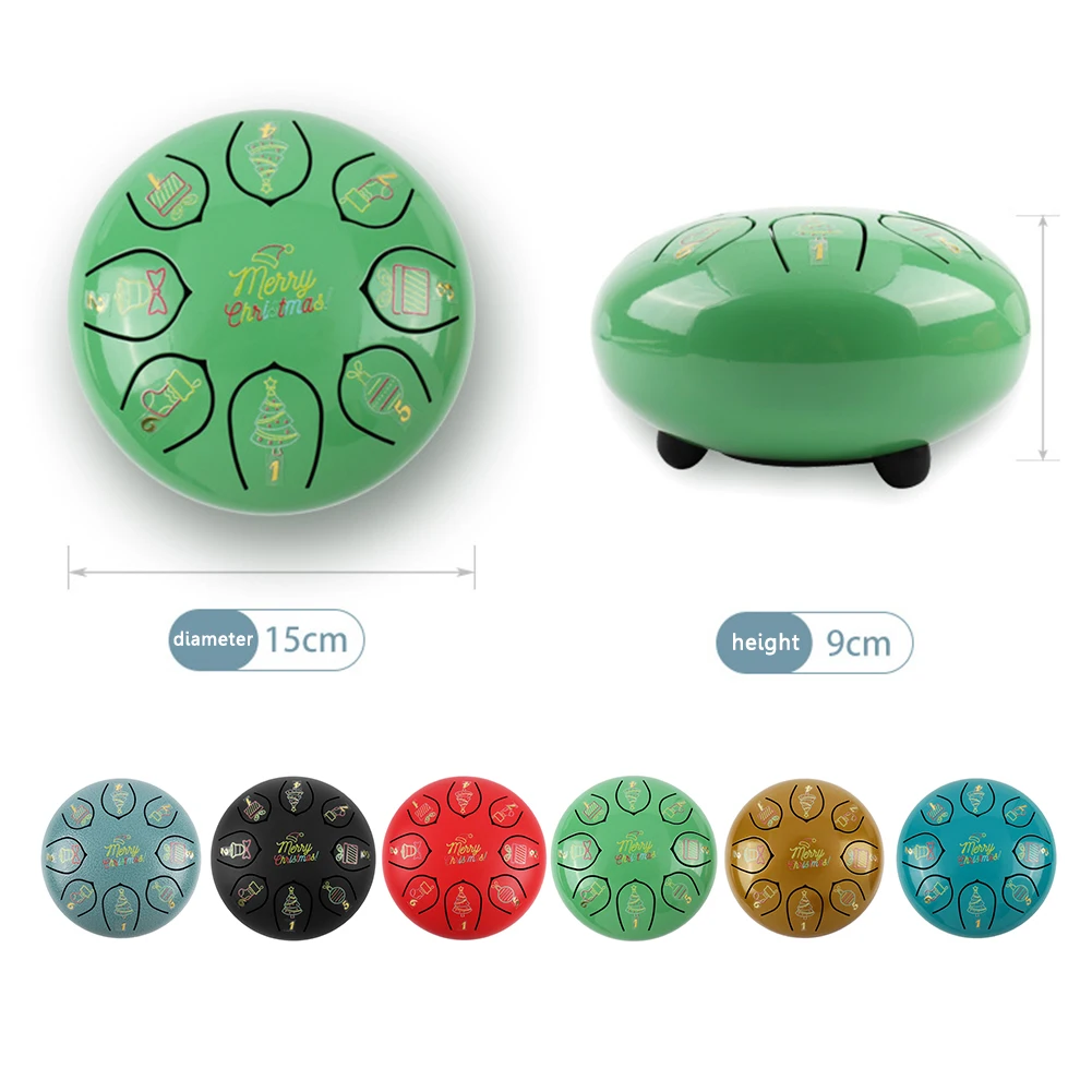 8/11 Tune Tongue Drum 6 Inch Steel Tongue Drum Kits With Drumstick Finger Cots Drum Bag Drumstick Stand Instruments Accessories