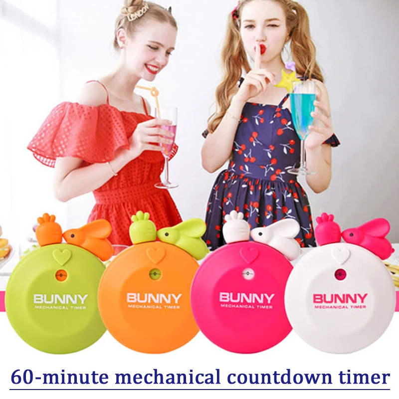 

Cute Cartoon Rabbit Kitchen Timer Time Mechanical Alarm to Remind the Timer Stickable for Table Household Kitchen Timers