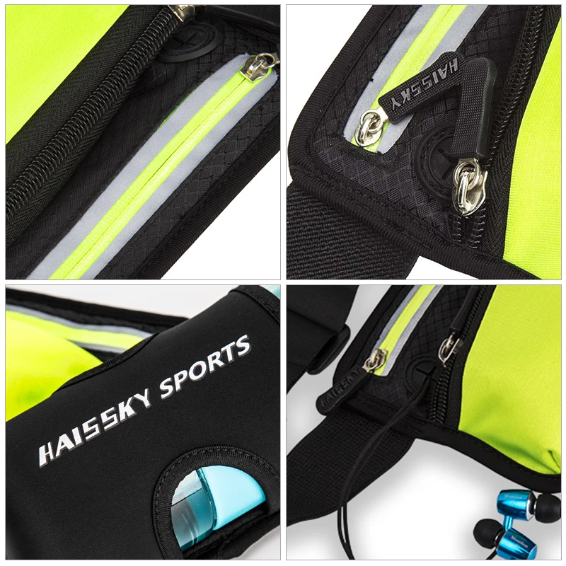 HAISSKY Running Waist bag Sports Gym Bag Men's Women's Belt Pack For Phone Unisex Trail Run Jogging Fitness Pack Water Bottle
